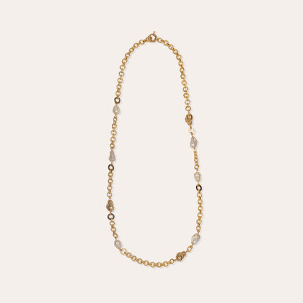 Collar largo Rainbow Biwa dorado