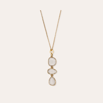 Collar largo Sireine dorado - Cristal