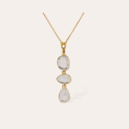 Collar largo Sireine dorado - Cristal