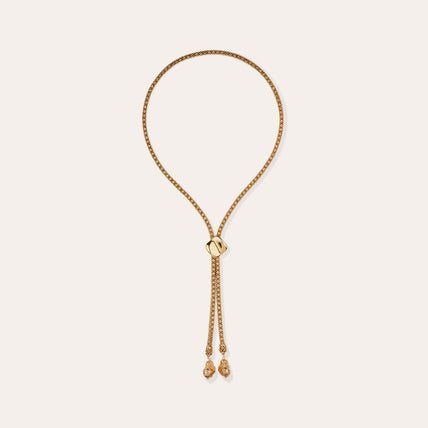 Collar largo Square Biwa dorado