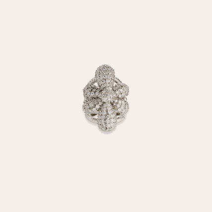 Agapa-Ring, versilbert – Zirkonia