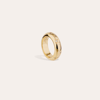 Bague Alliance Comète strass dorée