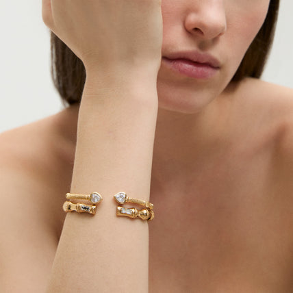 Pulsera rígida Bambou dorada