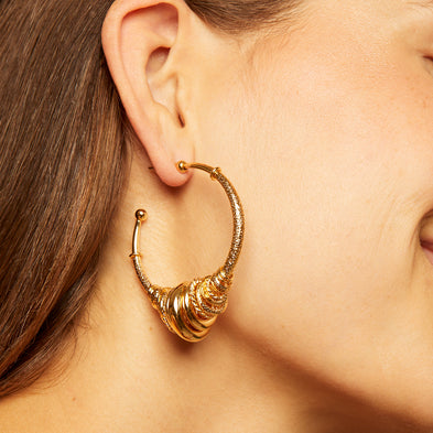 Boucles d'oreilles créoles Maranzana dorées