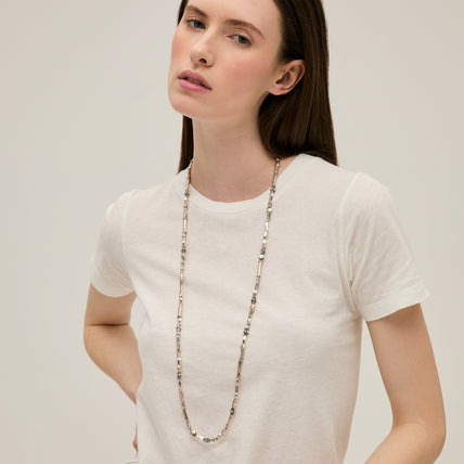 Collar largo Kali plateado