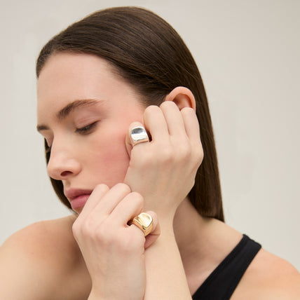 Anillo Square mini plateado