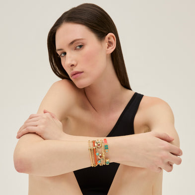 Bracelet jonc Torsade petit modèle doré