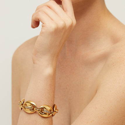 Pulsera Cophea con mini pedrería dorada