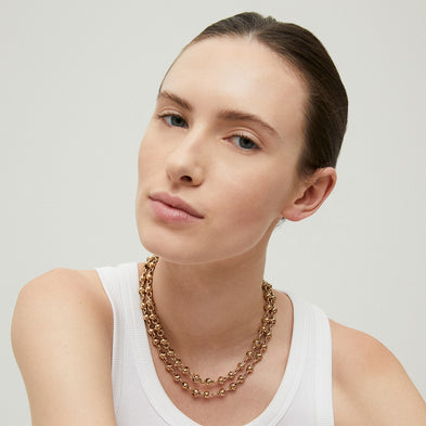 Atik Double Chain Necklace (Gold)