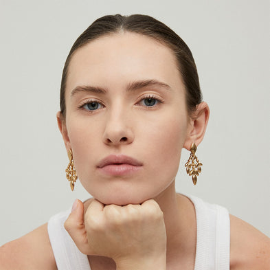 Boucles d'oreilles Olea petit modèle dorées