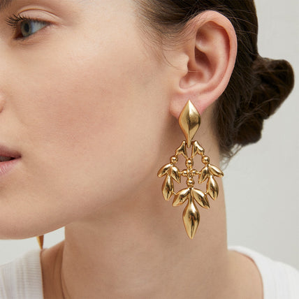 Pendientes Olea, modelos grandes dorados