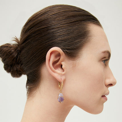 Pendientes Tao Rainbow dorados - Amatista