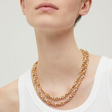 Collar Trévise con pedrería dorada