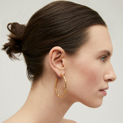 Pendientes de aro Bambou dorados