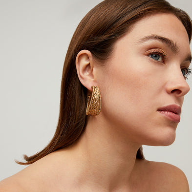Boucles d'oreilles créoles Bakoly Filea dorées