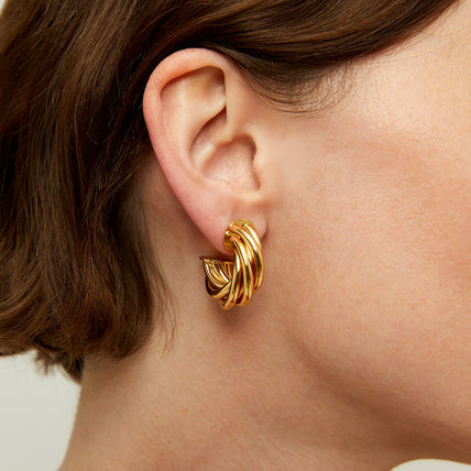 Pendientes de aro Atik mini dorados