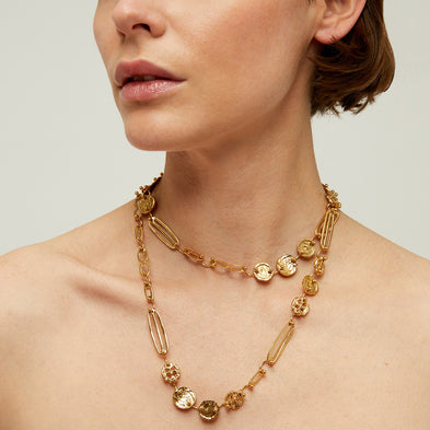 Gold Eclipse Long Necklace