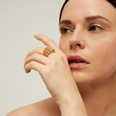Bague Multiperla dorée