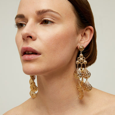 Boucles d'oreilles Orferia grand modèle dorées