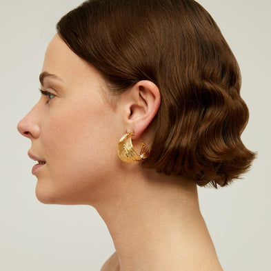 Boucle d'oreilles créoles Wave dorées