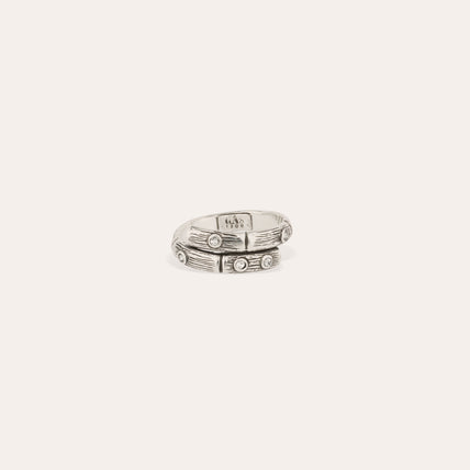 Ring „Bambini Liane“ mit Strasssteinen, silberfarben