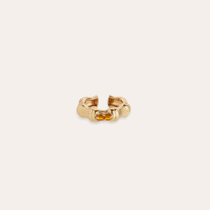 Bambou -Ring, vergoldeter Strass-Schlupfring