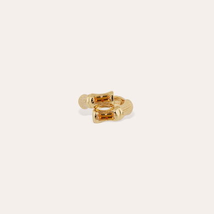 Anillo Bambou Liane con strass dorados