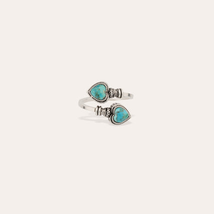 Anillo Duality Amore plateado - Turquesa