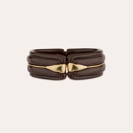 Pulsera Ecume acetato dorado - Marrón