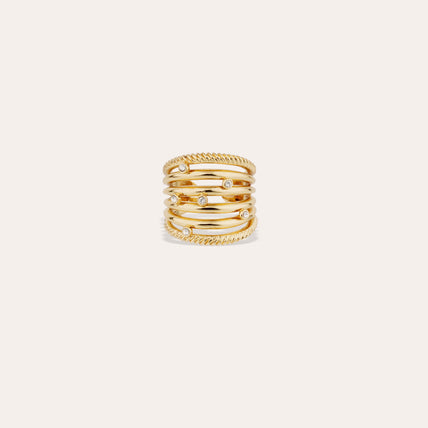 Anillo «Etincelle» con cabujones dorados