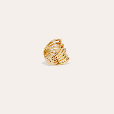 Bague Etincelle cabochons dorée