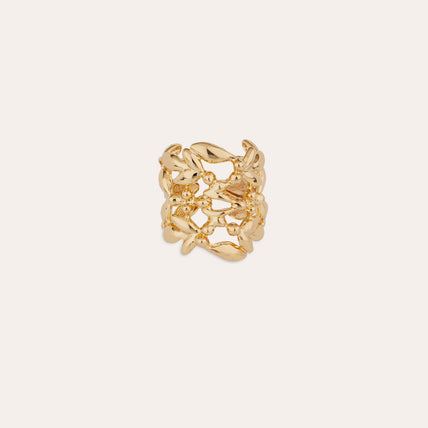 Anillo Olea tipo manguito dorado
