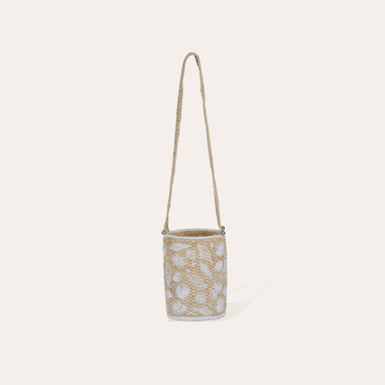 Bolso tipo cubo Tahiti de rafia