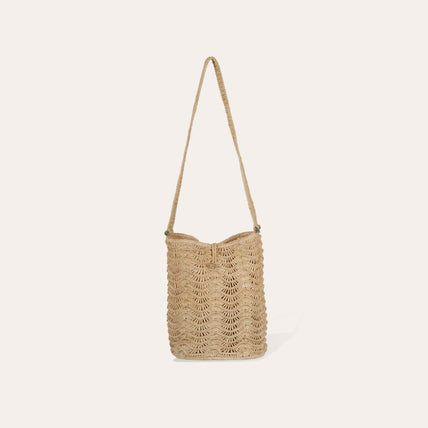 Bolso tipo cubo «Les Palmiers» de rafia