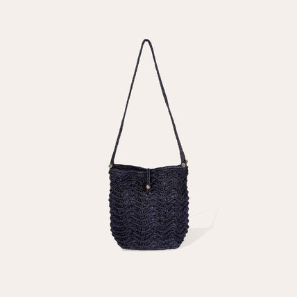 Bolso tipo cubo «Les Palmiers» de rafia