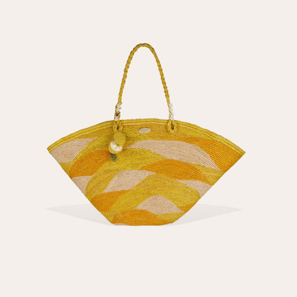Bolso tipo cesta Les Salins de rafia - Mostaza