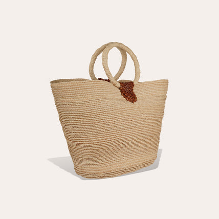 Bolso tipo cesta Ponche de rafia