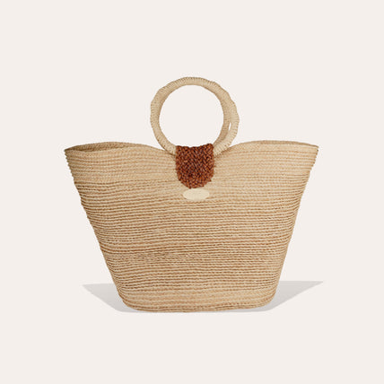 Bolso tipo cesta Ponche de rafia