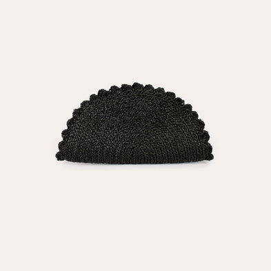 Sun-Clutch aus Raffia – Schwarz