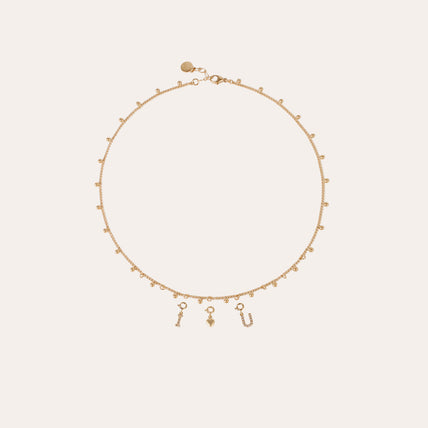Charms pendentif lettre N strass doré
