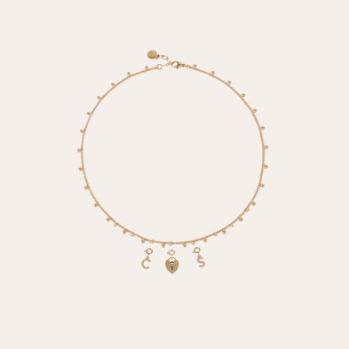 Charms pendentif lettre C strass doré