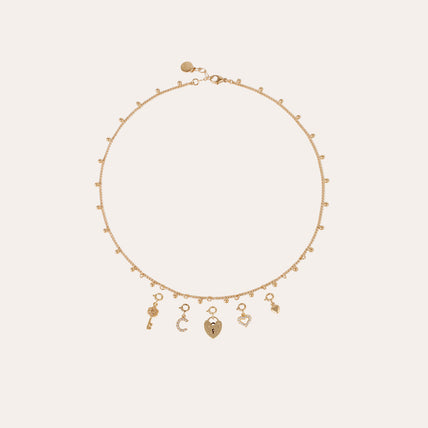 Charms pendentif lettre R strass doré