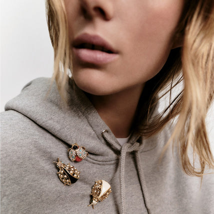 Broche Coccinelle dorée