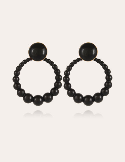 Boucles d'oreilles Andy grand modèle acétate - Noir