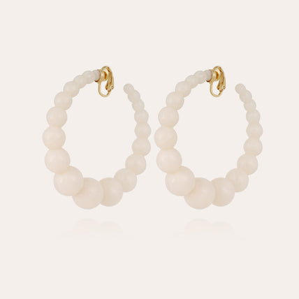 Boucles d'oreilles créoles Andy acétate grand modèle - Blanc