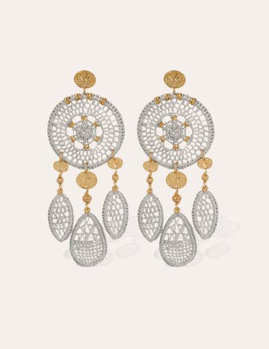 Boucles d'oreilles Fanfaria raphia