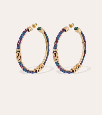 Boucles d'oreilles créoles Lima cabochons