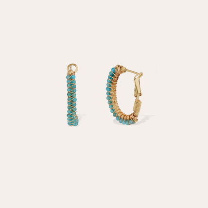 Boucles d'oreilles créoles Lyre - Apatite bleue