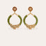 Mariza Earrings small size , acetate - Khaki