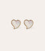 stud earrings Mirage Coeur modelo pequeño - Nácar blanco